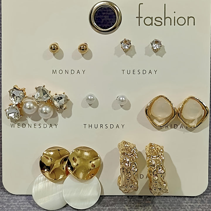 Fashion Week Gold-Toned Earring Set
