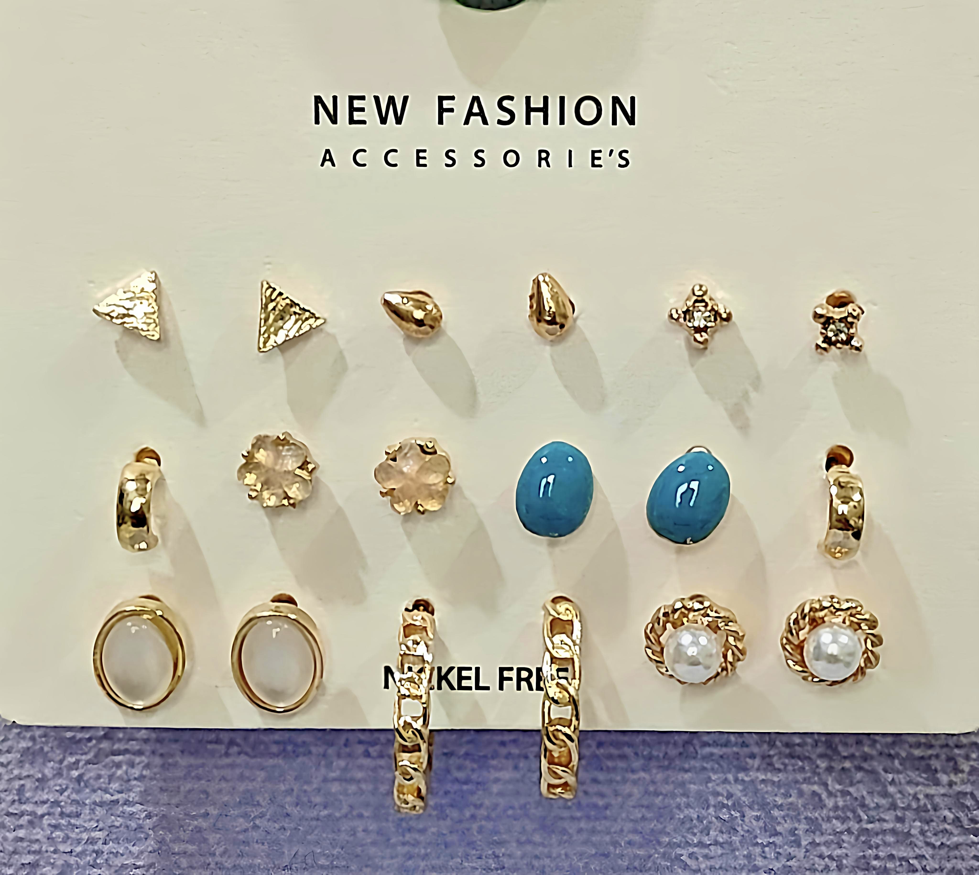 Fashion Week Gold-Toned Earring Set
