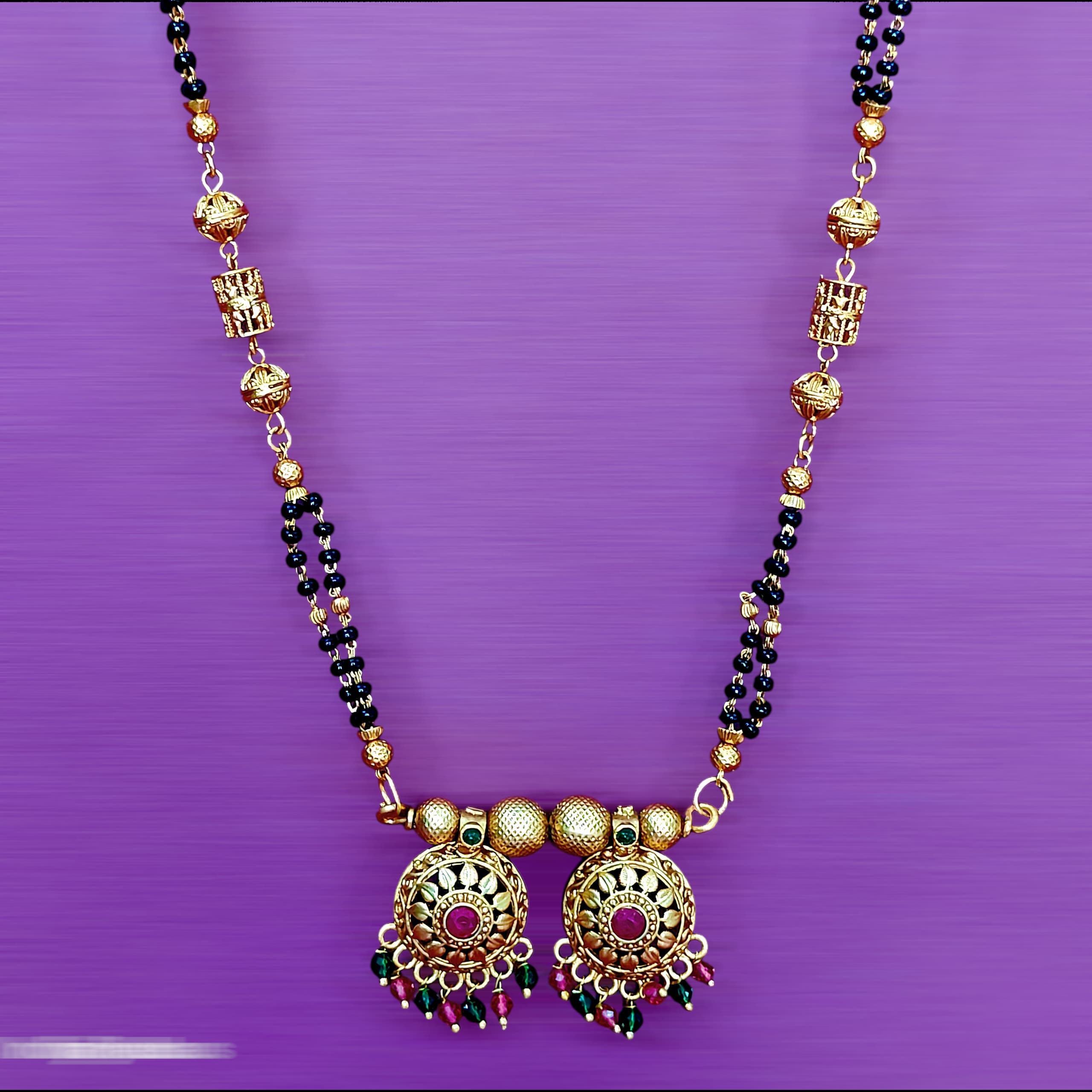Elegant Long  Golden and Bead Mangalsutra