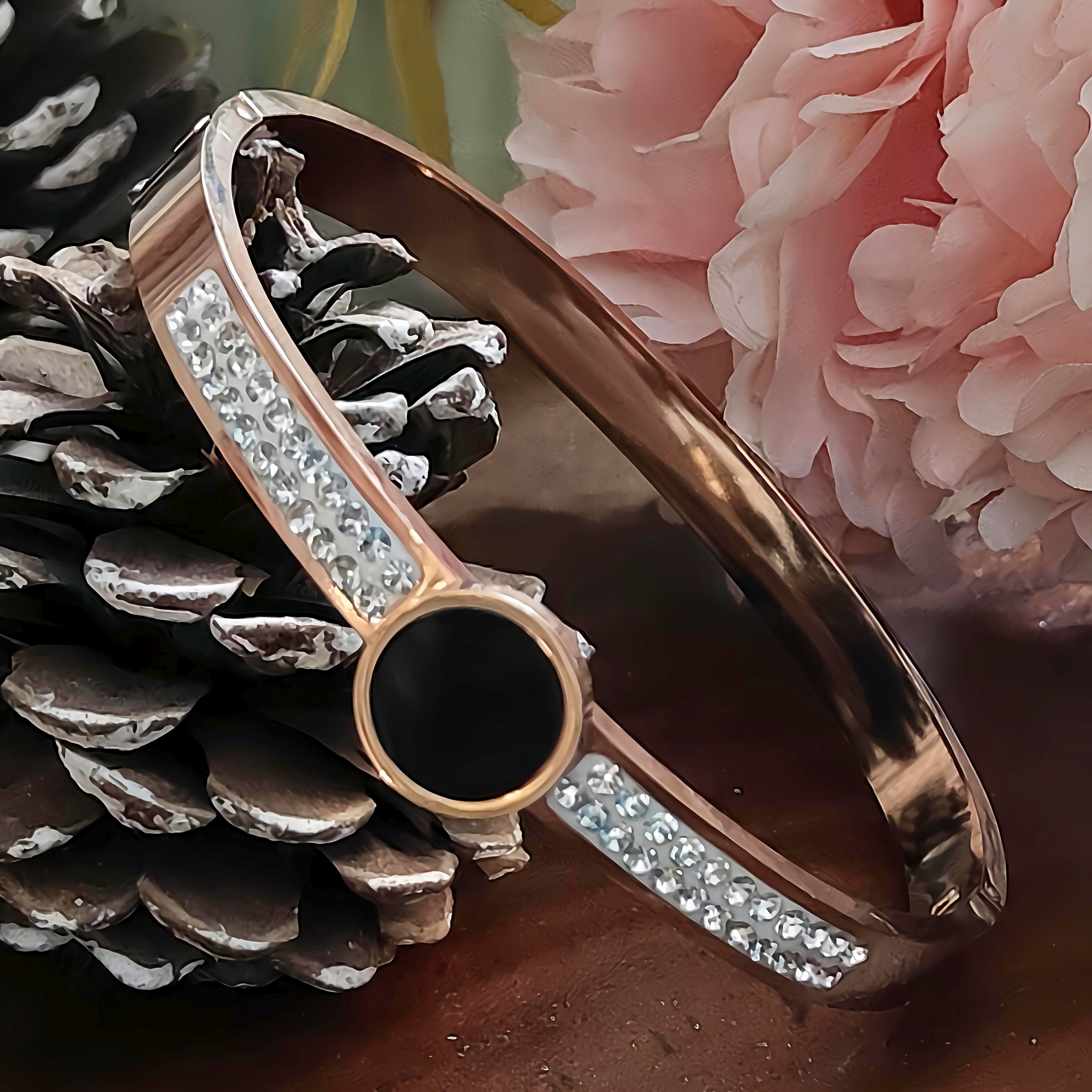 Sleek Rose Gold & Black Bracelet