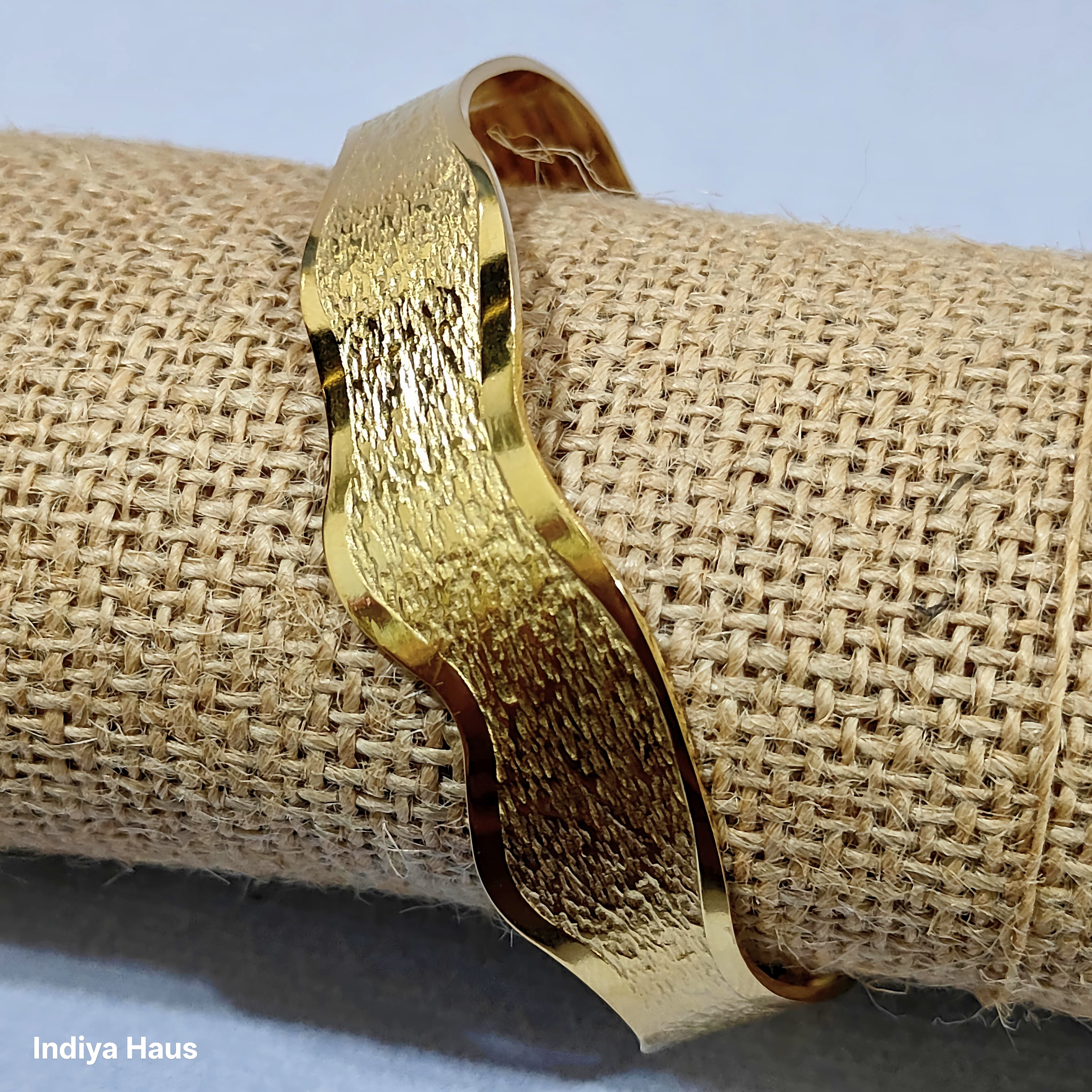 Textured Gold Cuff Bracelet