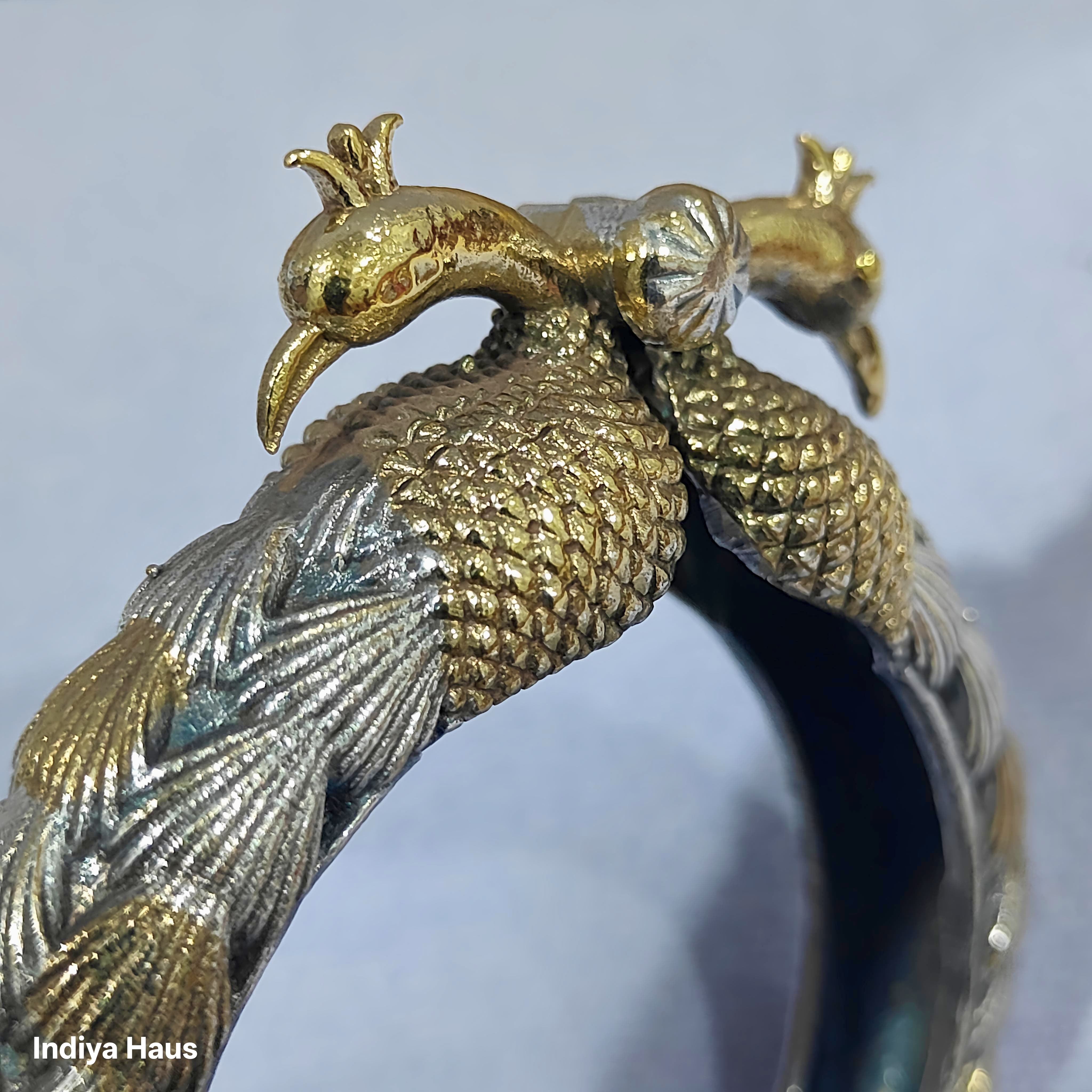 Dual Peacock Cuff Bracelet