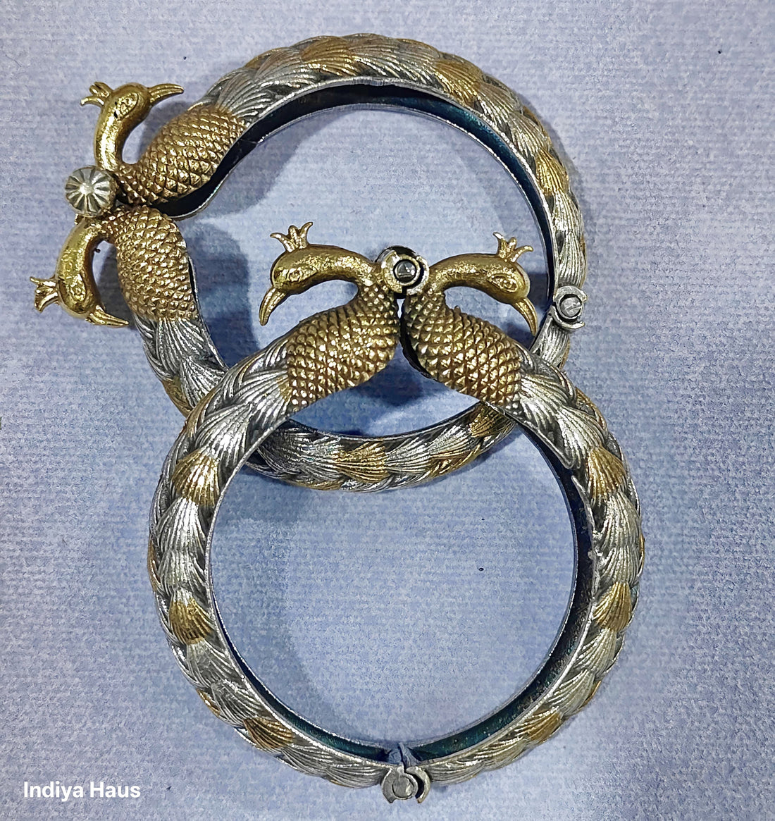 Dual Peacock Cuff Bracelet