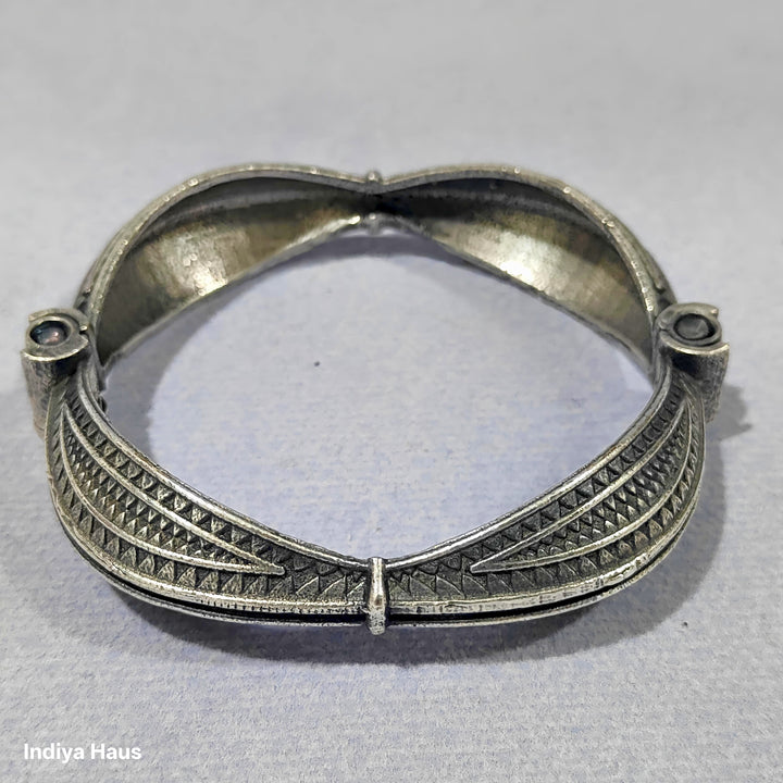 Tribal Etched Silver Bangles