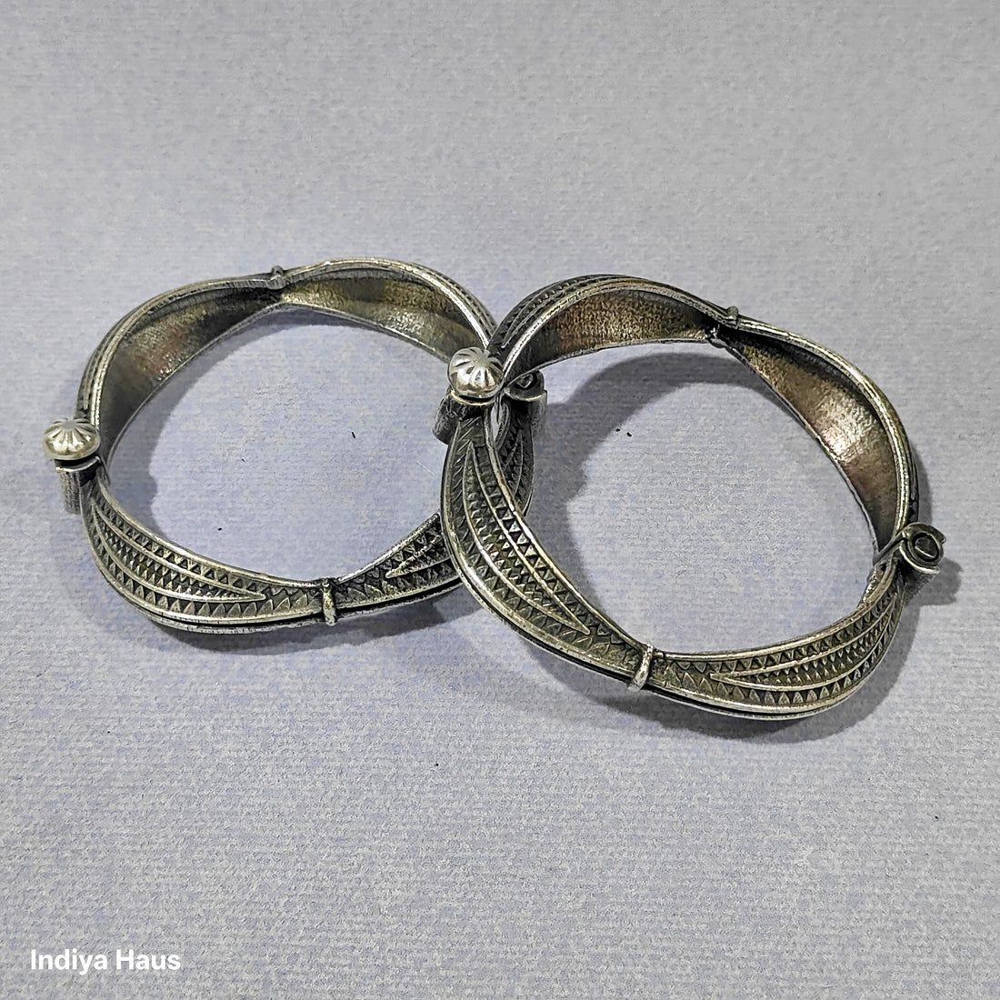 Tribal Etched Silver Bangles
