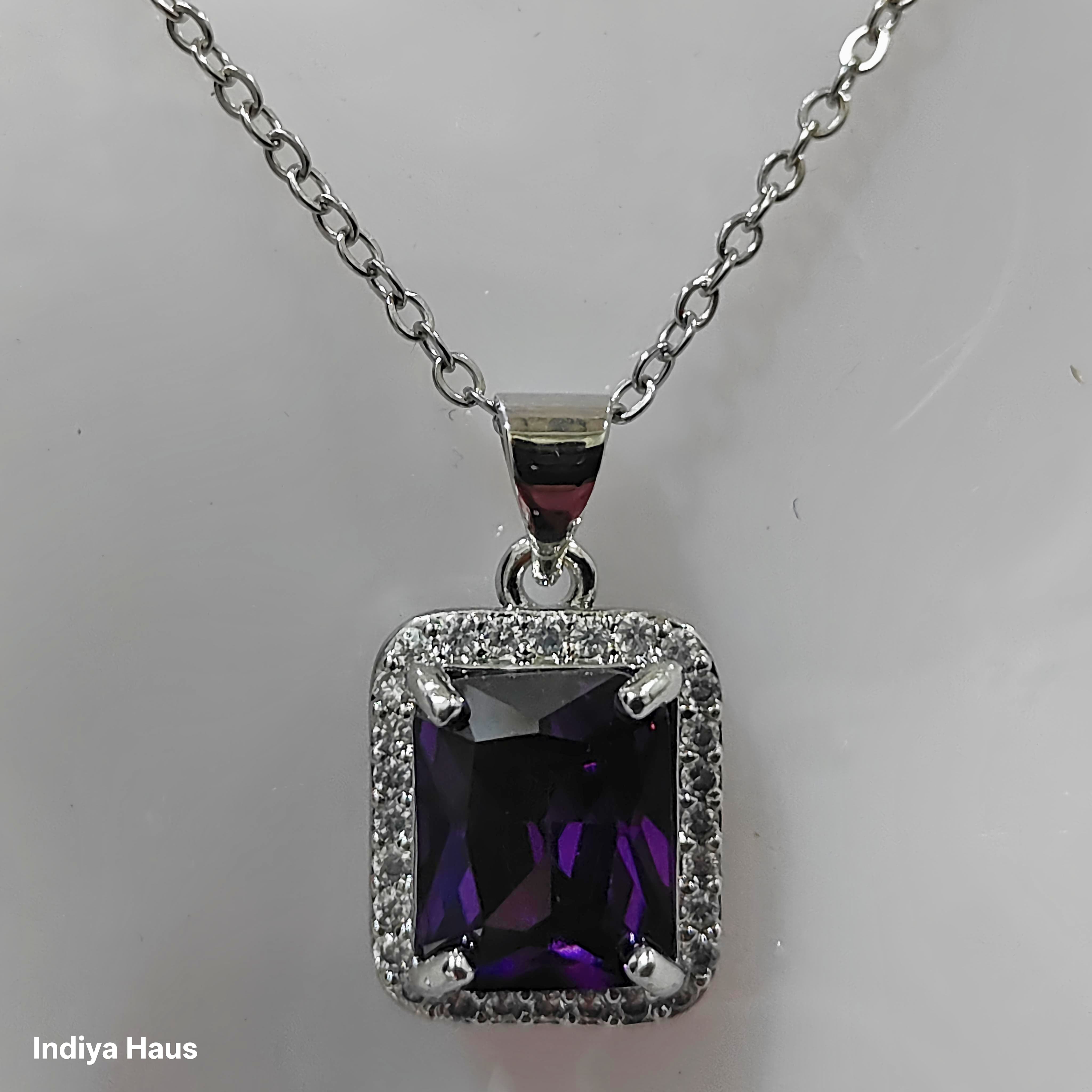 Square  crystal Necklace set