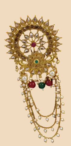 Exquisite Kundan & Pearl Hair Juda Pin